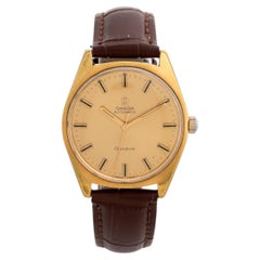 Vintage Omega Geneve ref 165.041, 34.5mm Heavy Gold Plated Stainless Steel. c1968