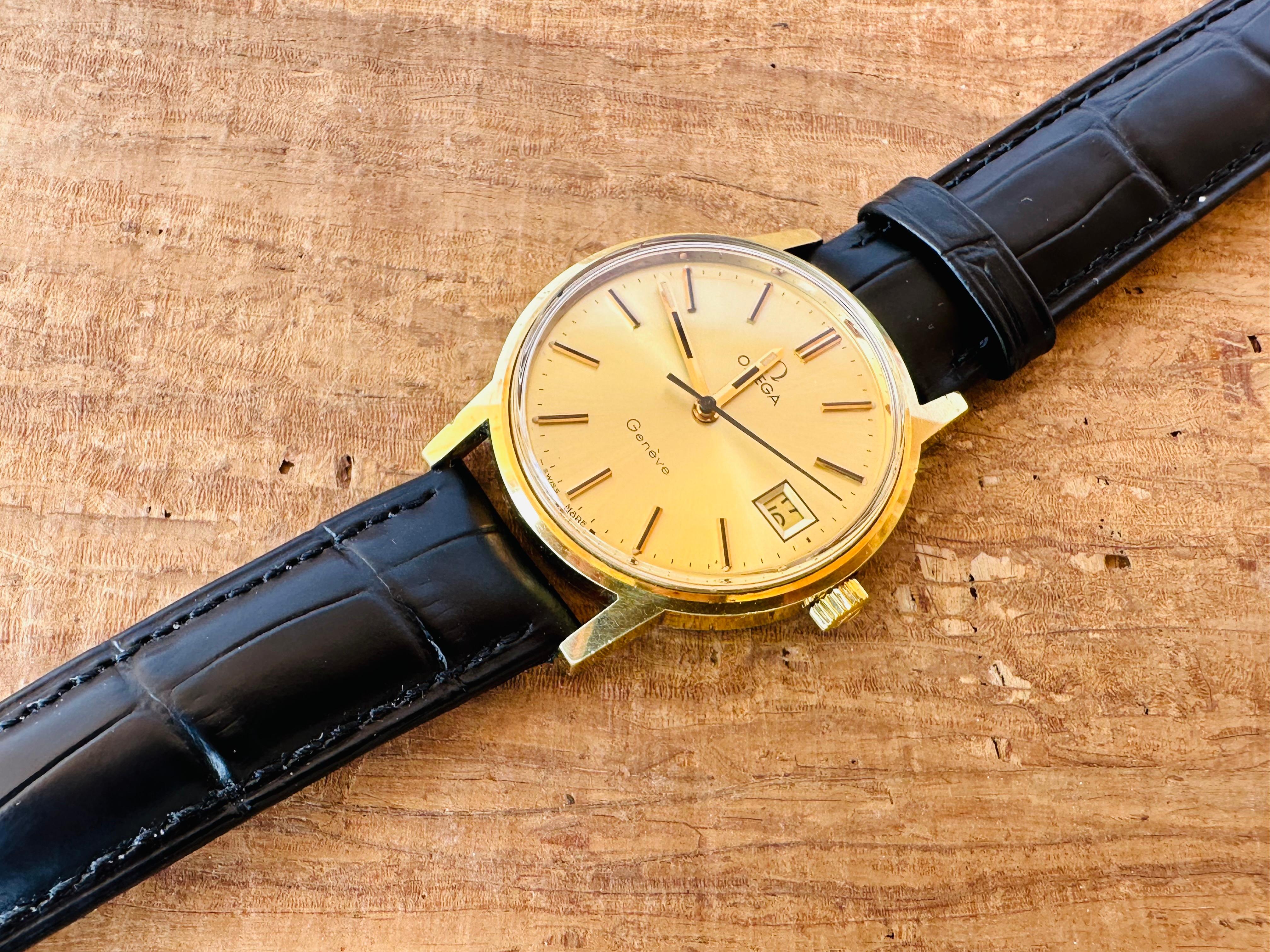 Omega Genève vintage 1968 cal 613 Vergoldete Dress Watch 6