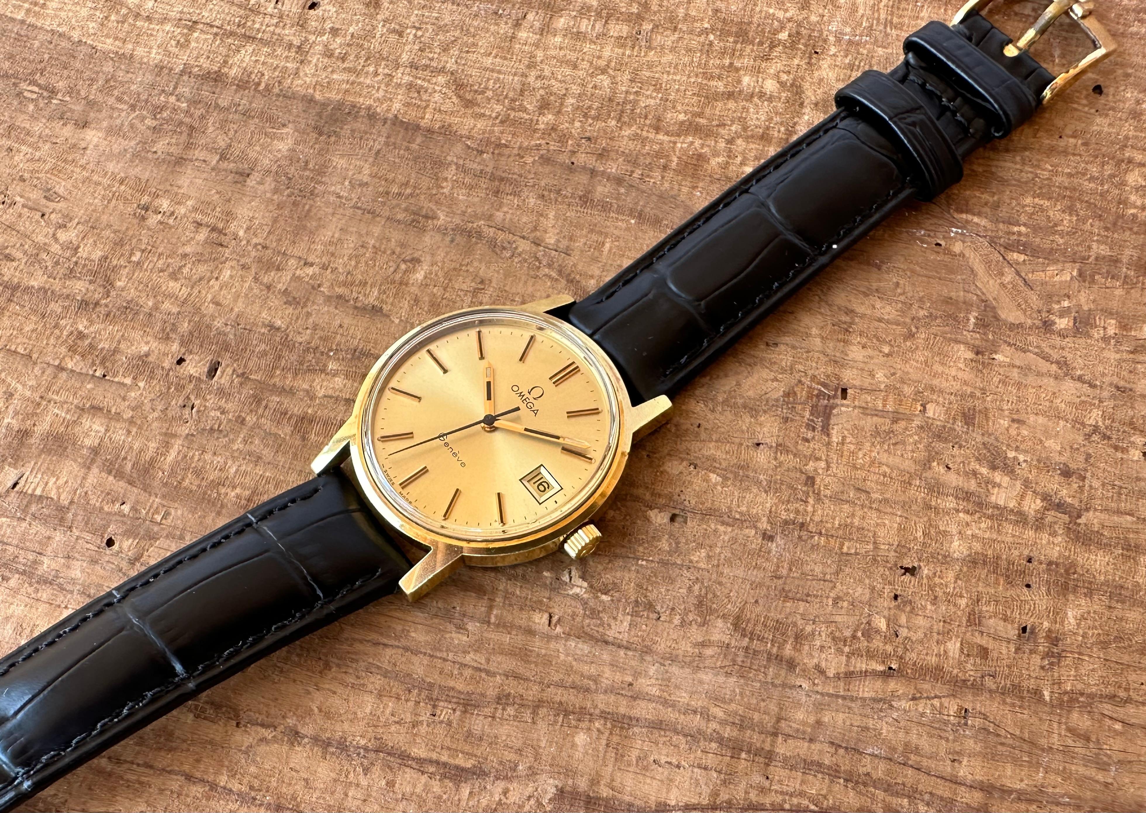 Omega Genève vintage 1968 cal 613 Vergoldete Dress Watch 8