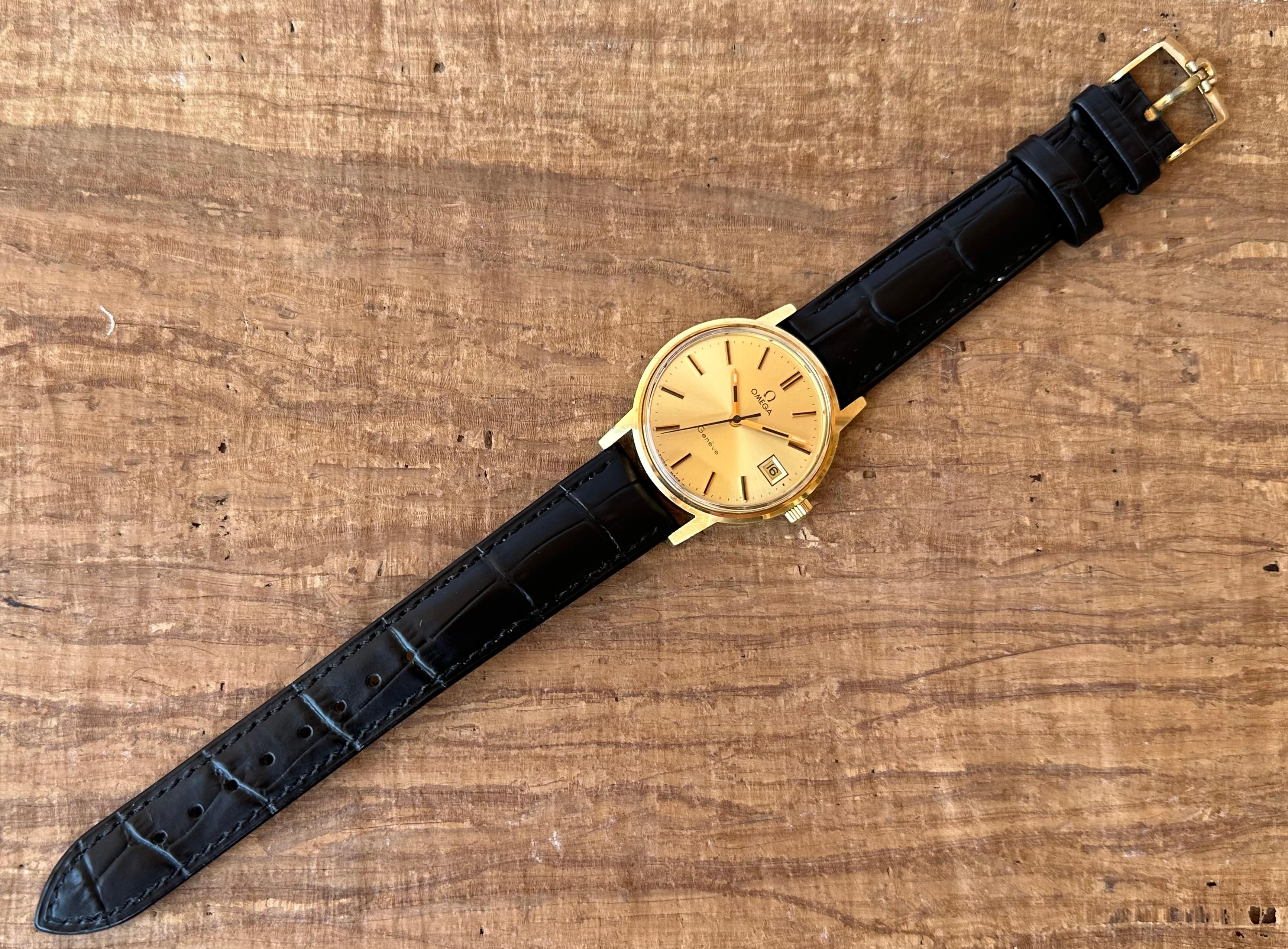 Omega Genève vintage 1968 cal 613 Vergoldete Dress Watch 9