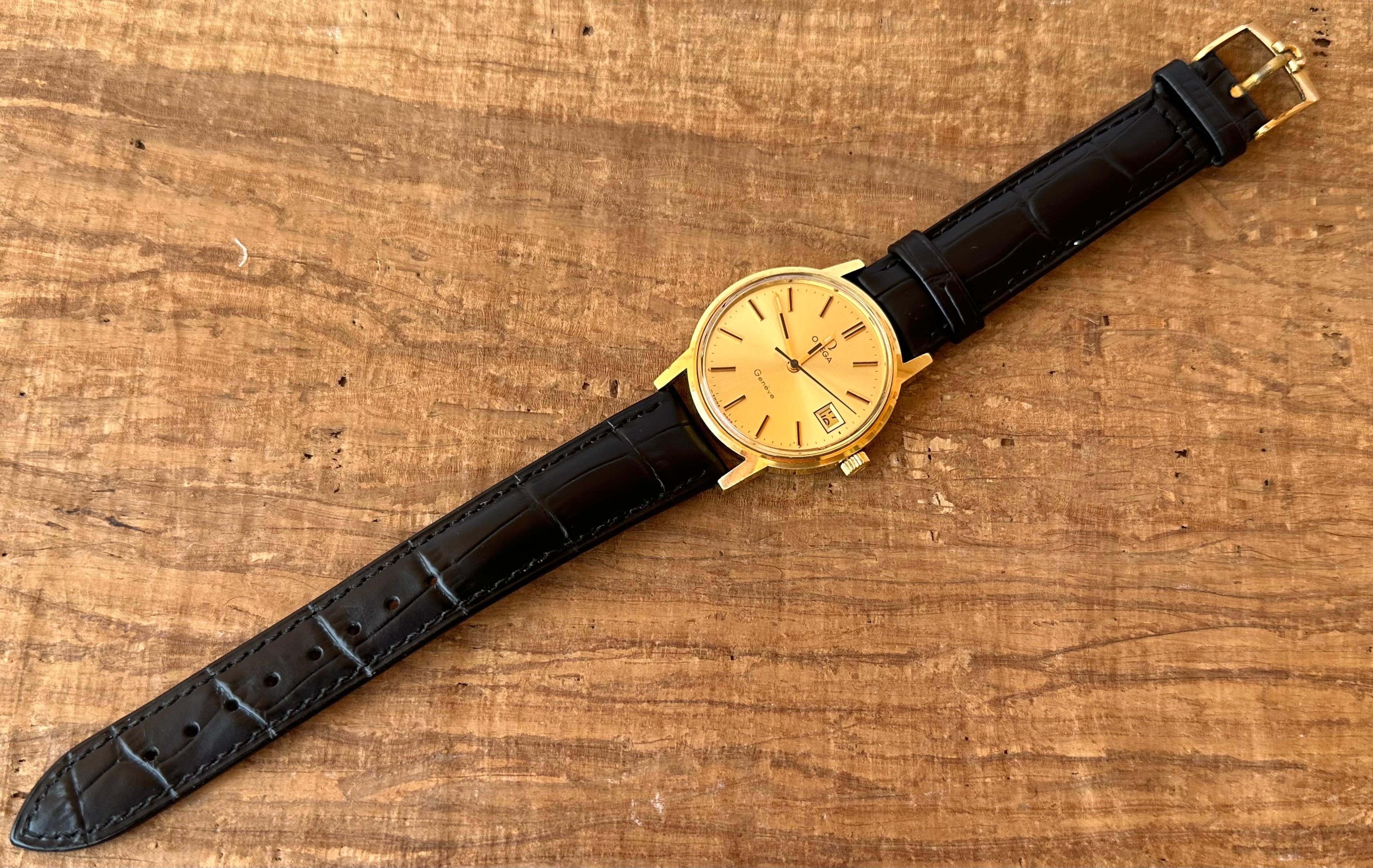 Omega Genève vintage 1968 cal 613 Vergoldete Dress Watch Herren