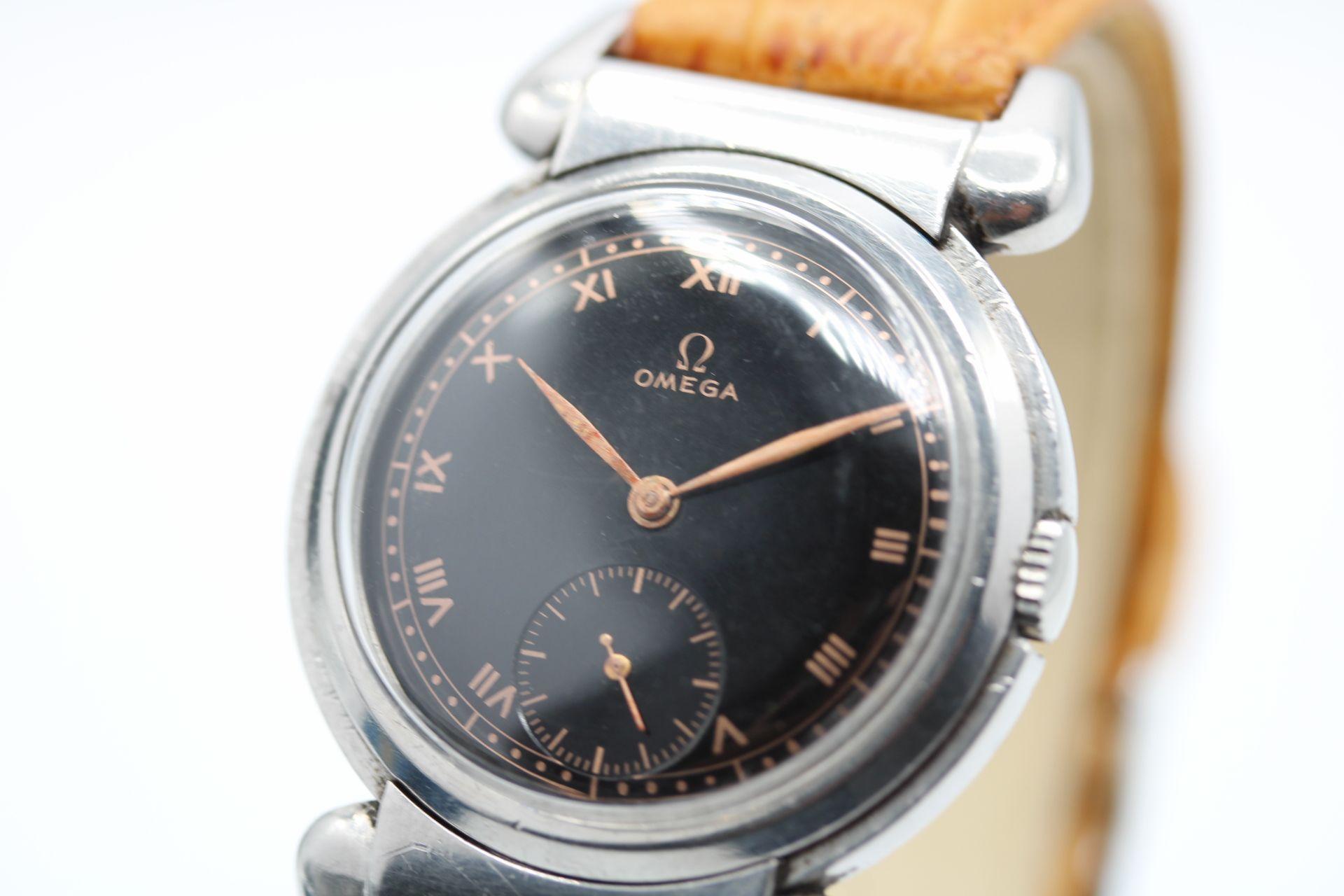 Omega Gilt Dial Caliber 26 1936 Bullhorn Watch In Fair Condition For Sale In London, GB