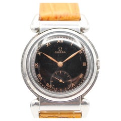 Omega Gilt Dial Caliber 26 1936 Bullhorn Watch