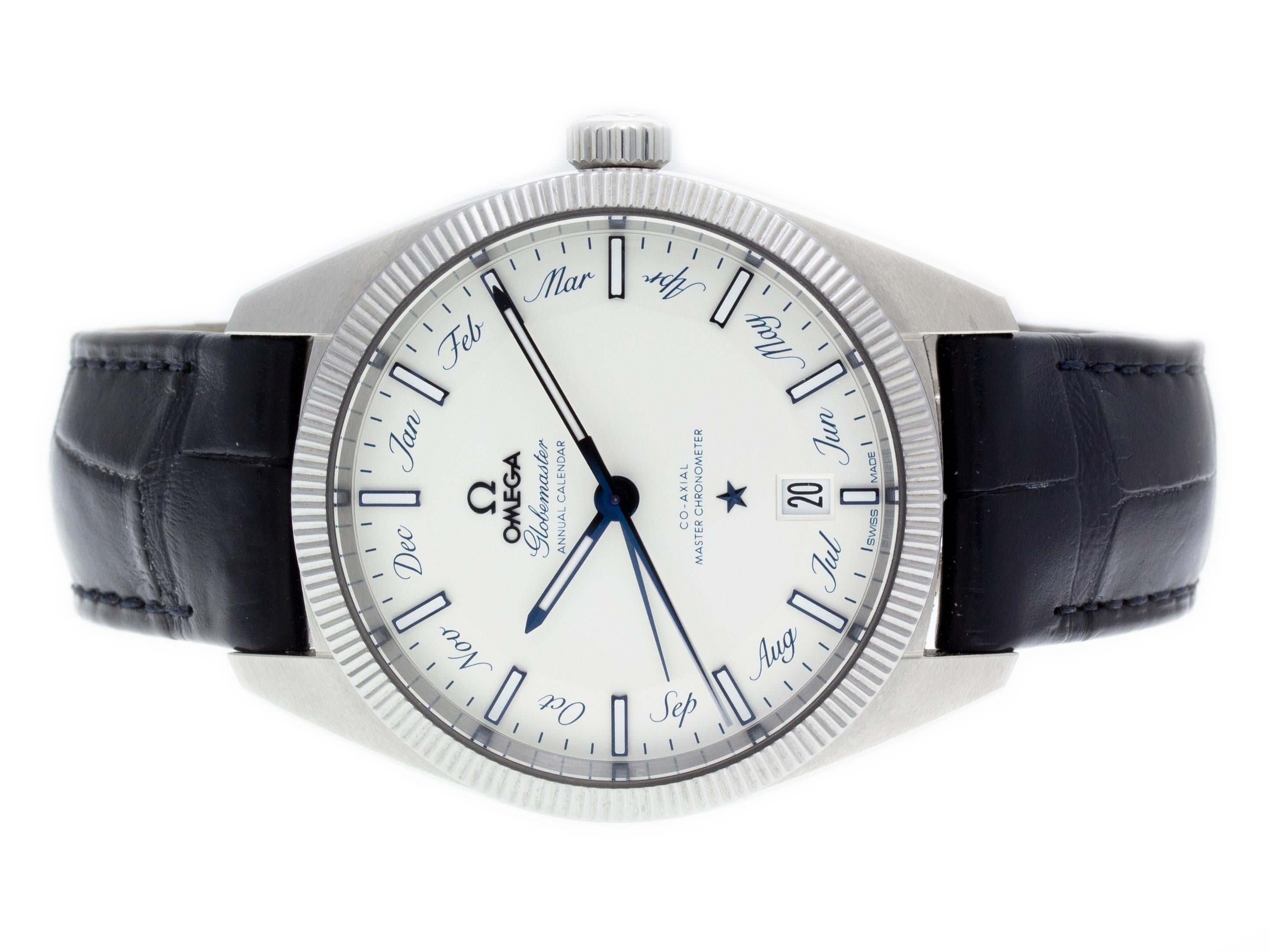 Omega Globemaster Annual Calendar 130.33.41.22.02.001 In Excellent Condition In Willow Grove, PA