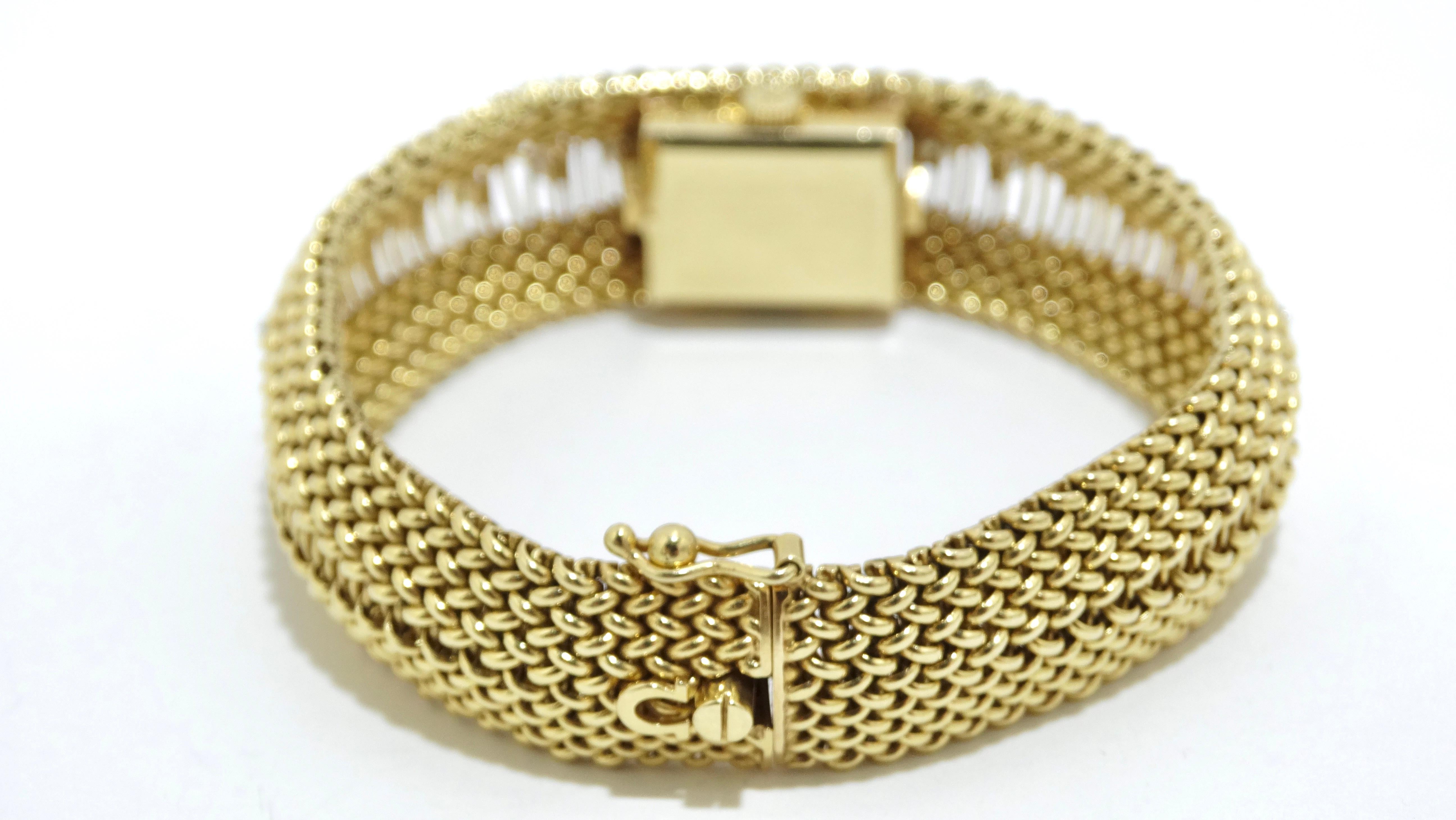 Round Cut Omega Gold and Diamond Bracelet Watch