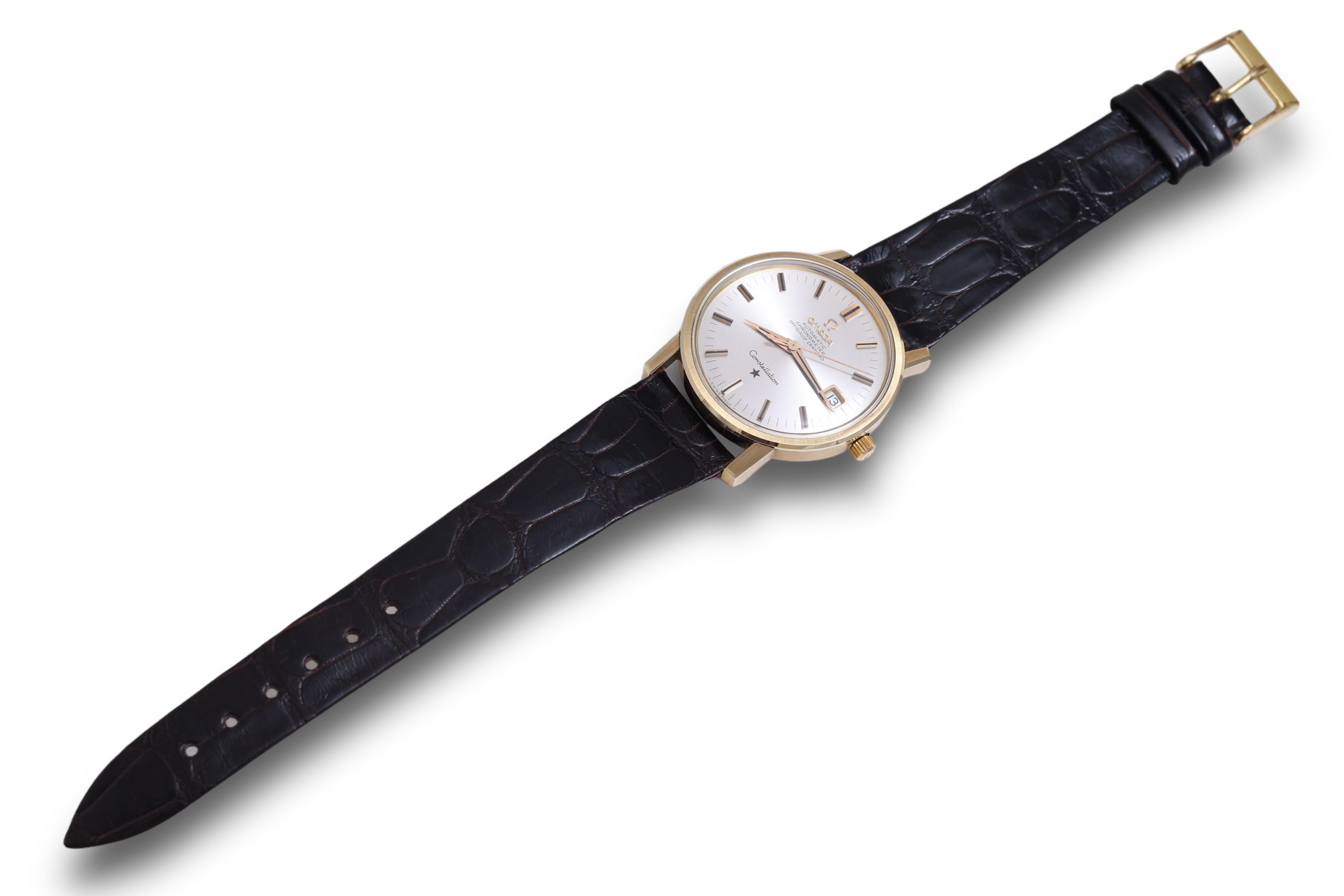 Women's or Men's Omega Gold Cap Constellation Wrist Watch Ref 168.018 Chronometer Certified