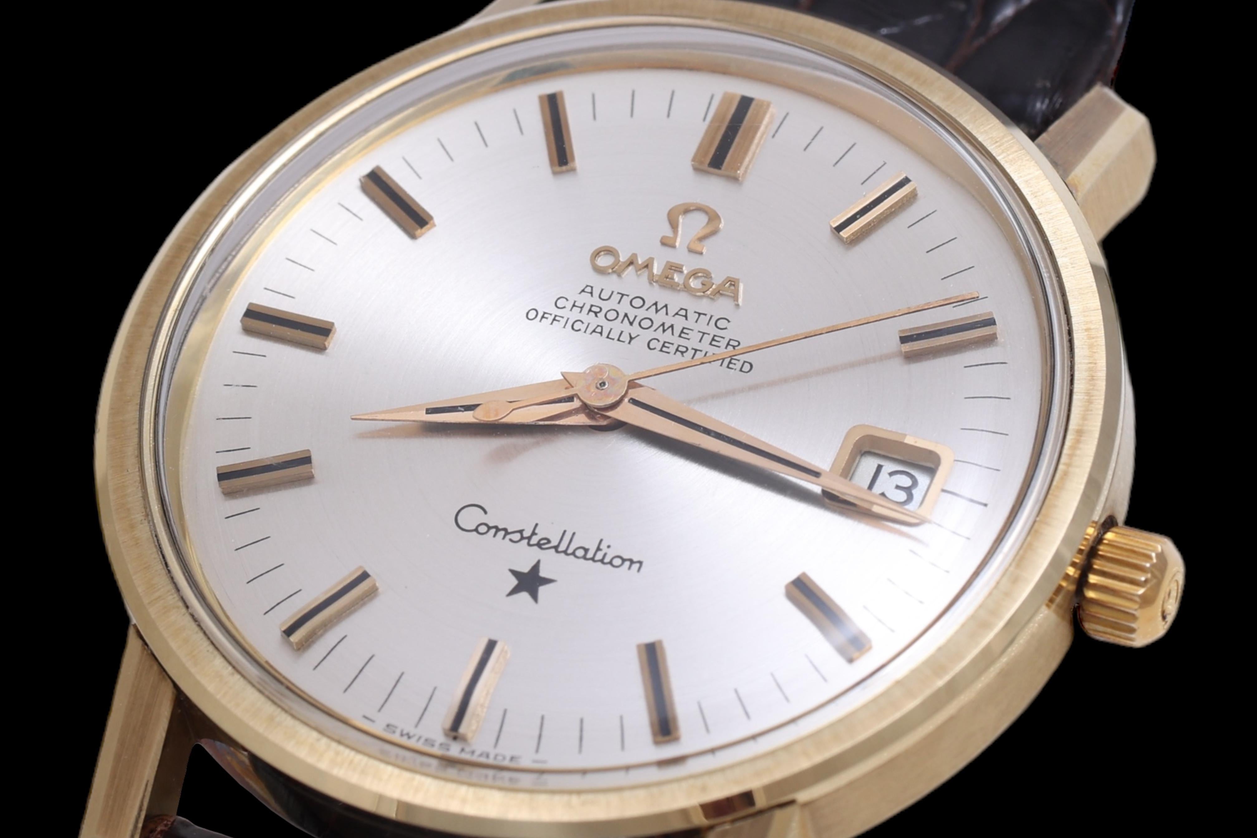 Omega Gold Cap Constellation Wrist Watch Ref 168.018 Chronometer Certified 1