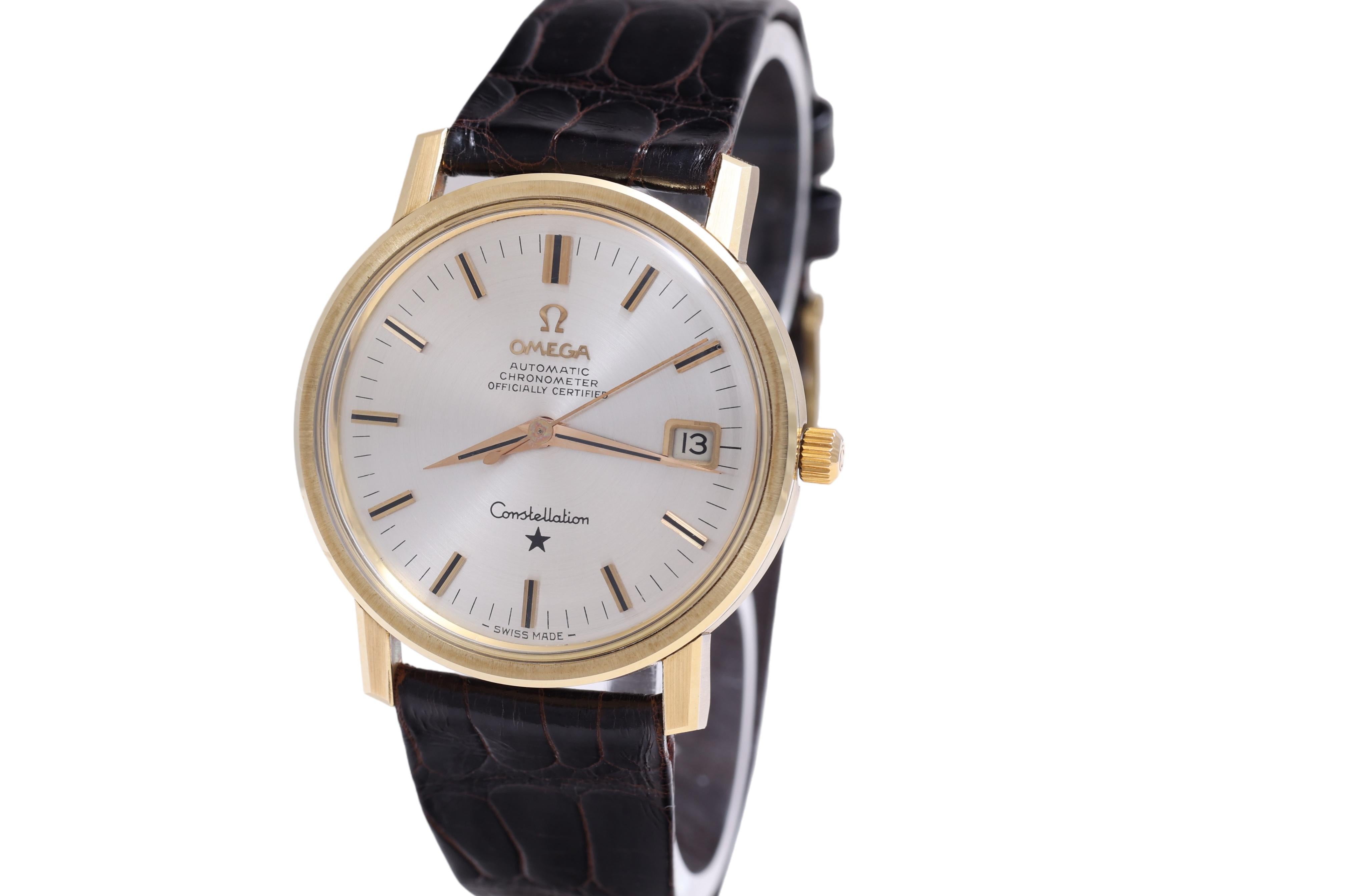 Omega Gold Cap Constellation Wrist Watch Ref 168.018 Chronometer Certified 4