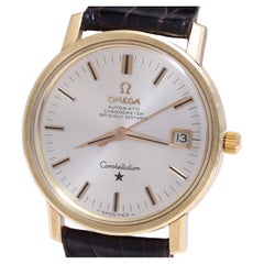 Omega Gold Cap Constellation Wrist Watch Ref 168.018 Chronometer Certified