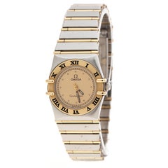 Omega Gold Dial 18K Yellow Gold and Stainless Steel Constellation 795.1080.1 Wom