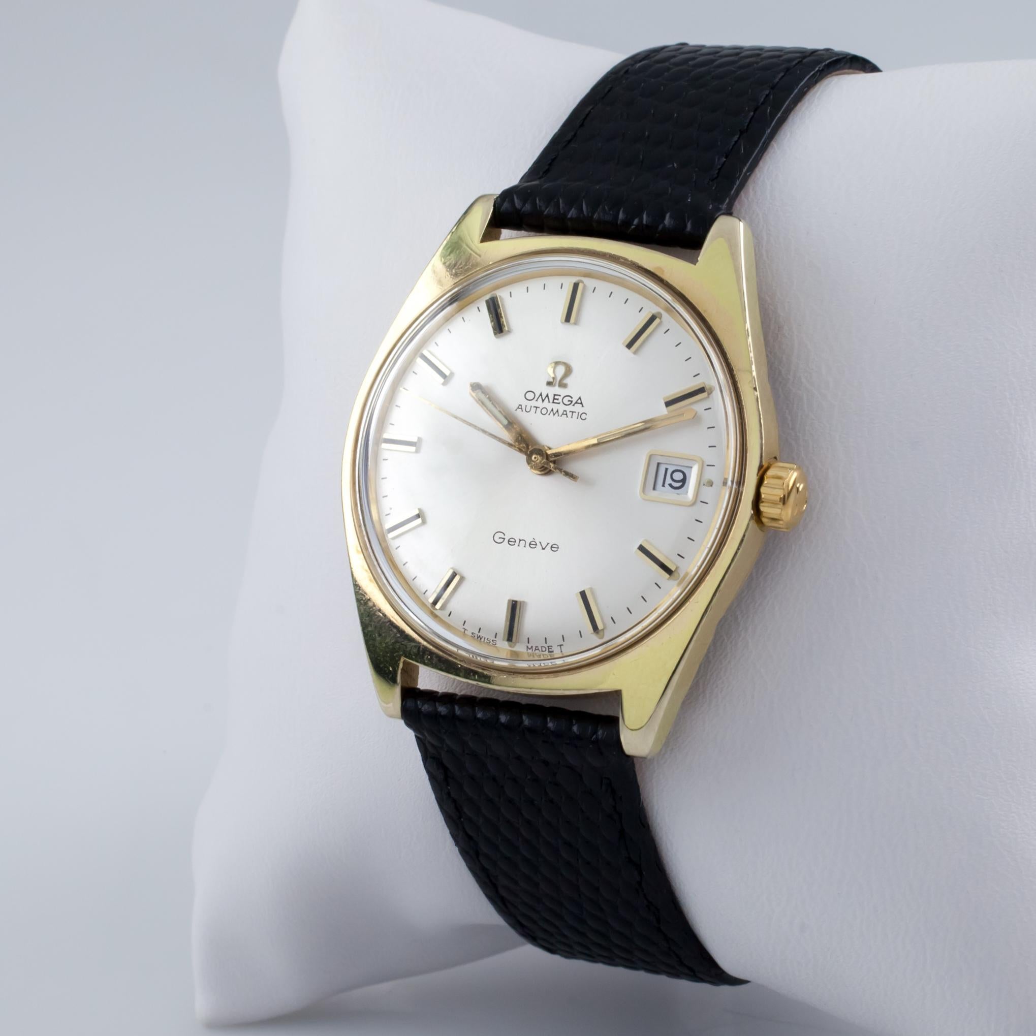 Moderne Omega Ω Gold-Plated Automatic Geneve Men's Watch Mov #563 116.041 w/ Date
