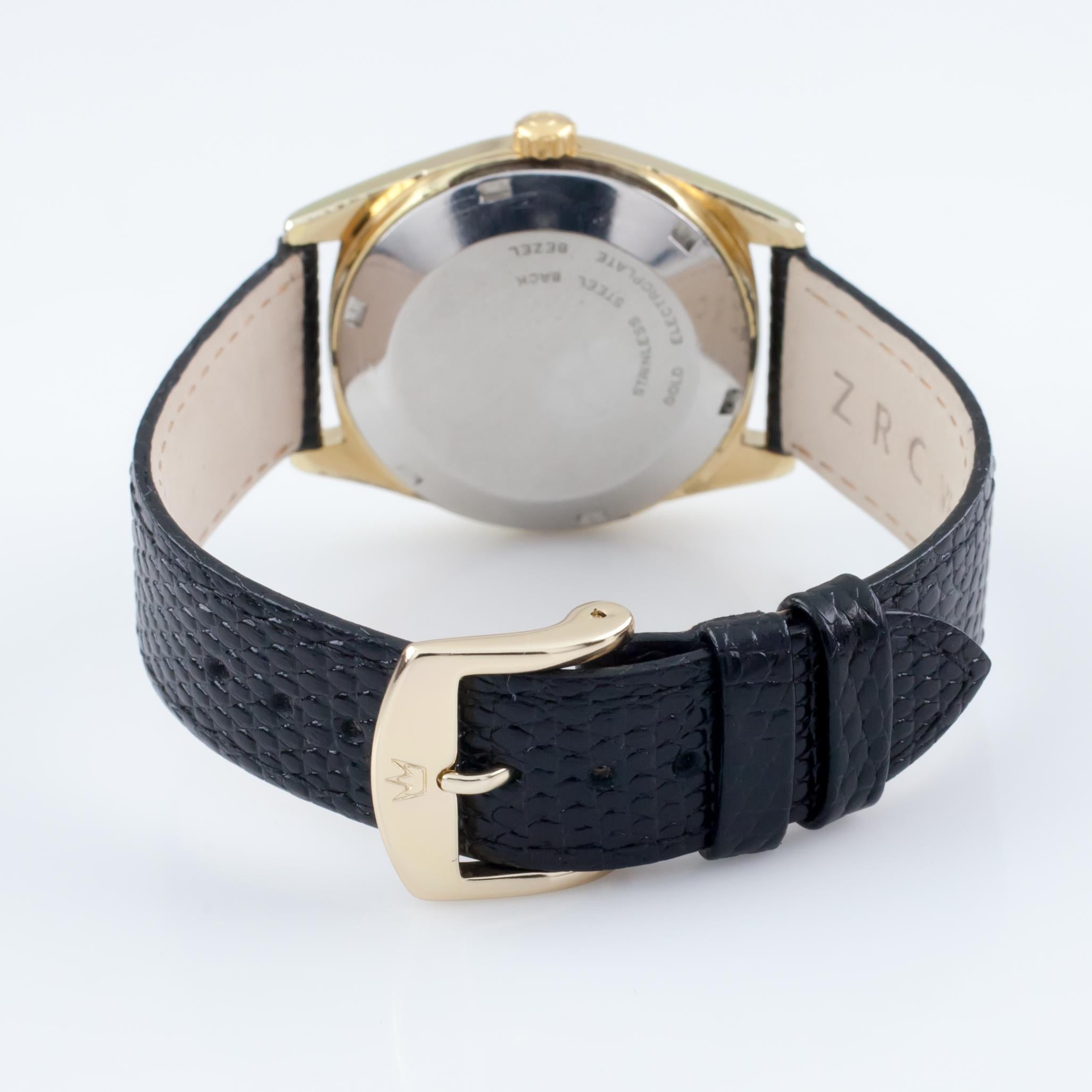 Omega Ω Gold-Plated Automatic Geneve Men's Watch Mov #563 116.041 w/ Date Bon état à Sherman Oaks, CA