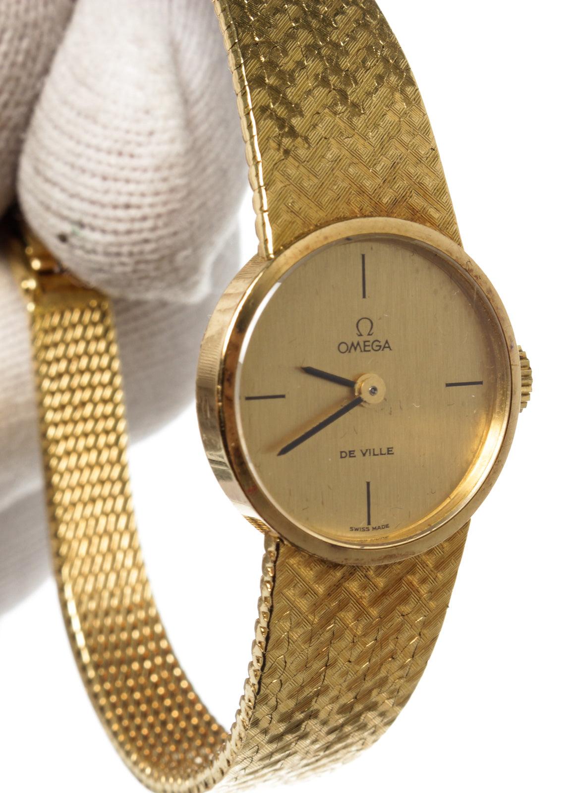 omega deville 18k gold vintage