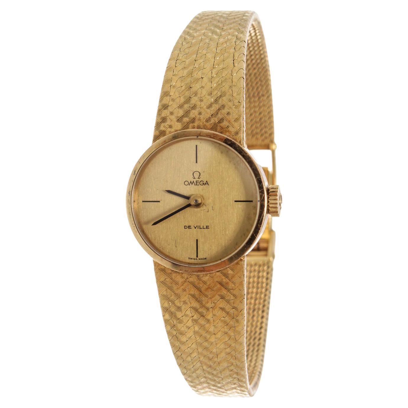 Omega deville 18k gold vintage on sale