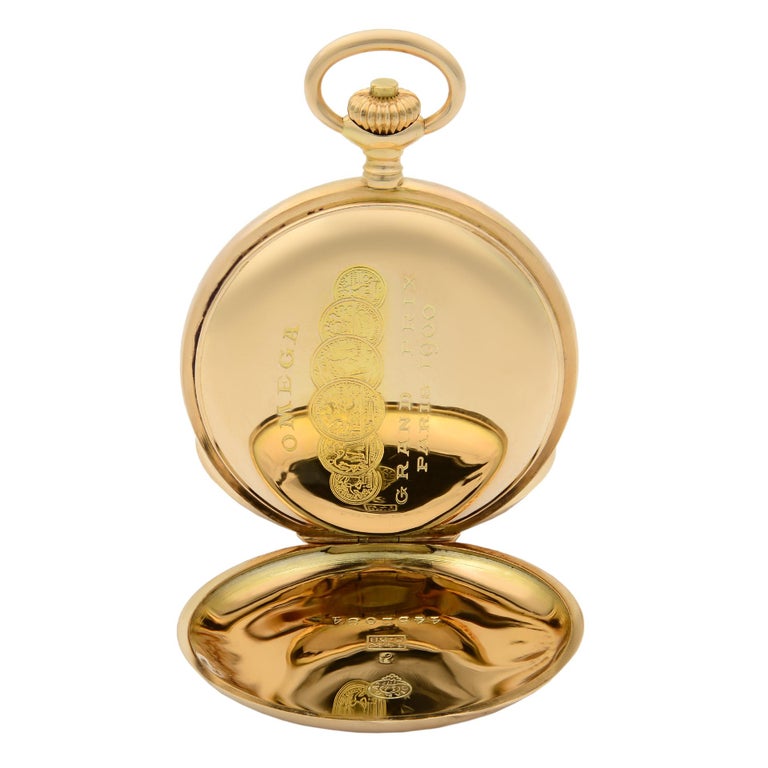 Omega Grand Prix Paris 1900 14 Karat Gold Manual Wind Pocket Watch For
