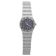 Omega Gray Stainless Steel Constellation My Choice Mini Women's Wristwatch 22.5M