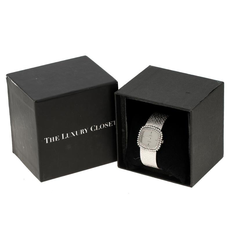 Omega Grey 18K White Gold De Ville Women's Wristwatch 40 mm 2