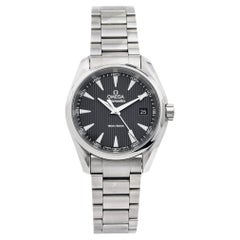 Omega Montre-bracelet Seamaster Aqua Terra grise en acier inoxydable pour hommes, 38,5 mm