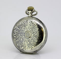 Omega, Gurzelen Silver Nielo Pocketwatch Russian Retailer, Switzerland, 1895