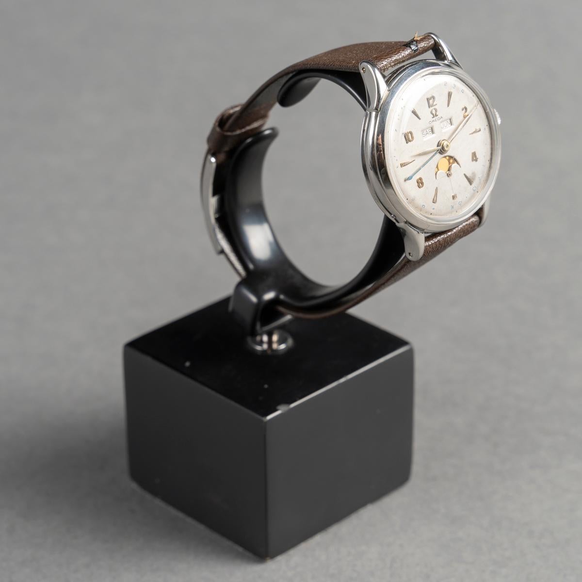 Swiss Omega Jumbo Triple Date Moonphase Cosmic Vintage Watch 1952 For Sale