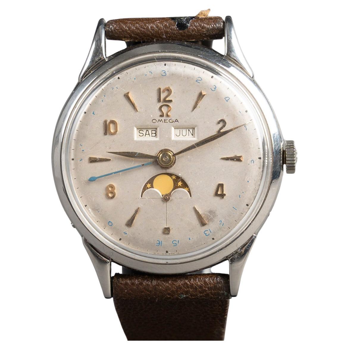 Omega Jumbo Triple Date Moonphase Cosmic Vintage Watch 1952