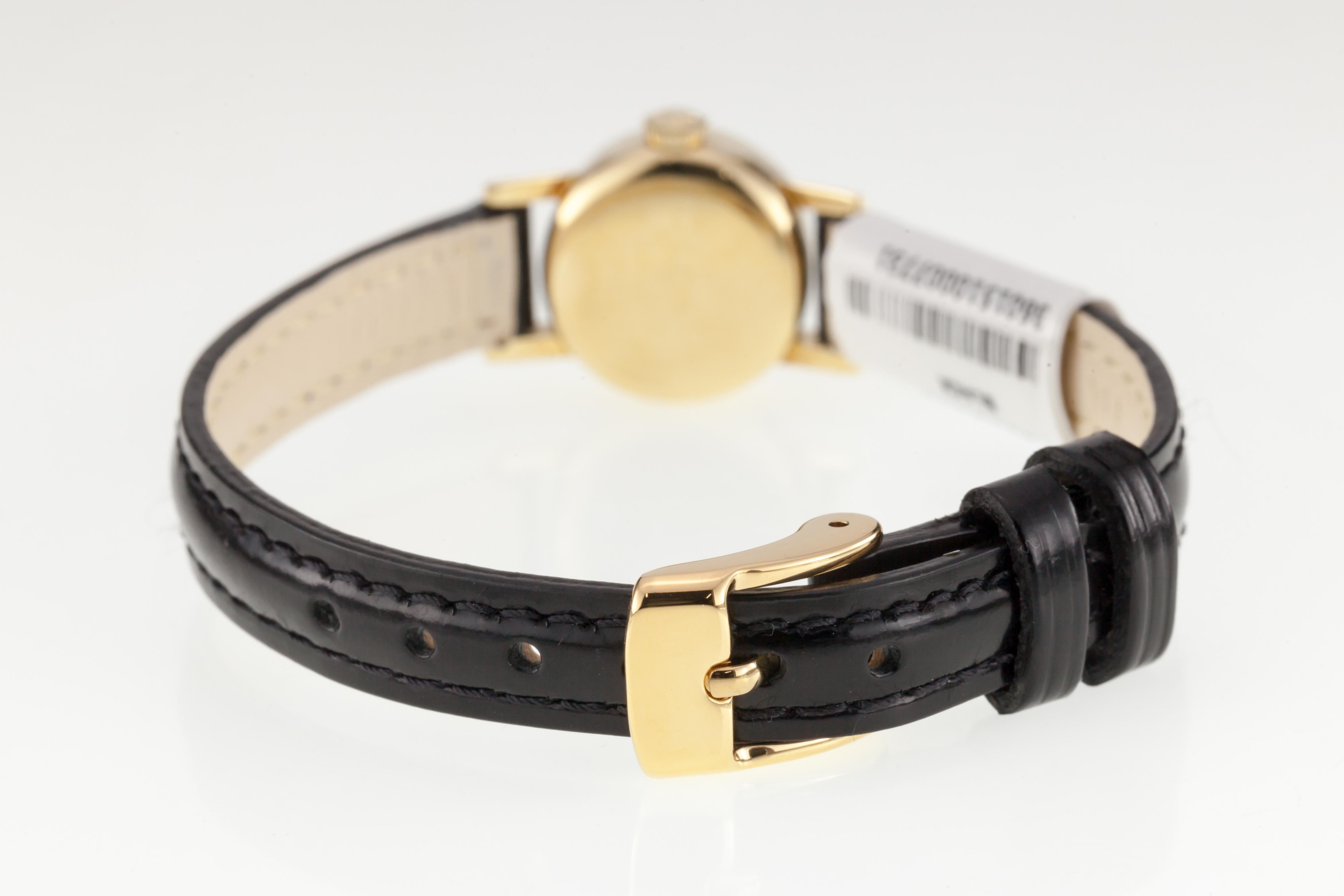 Omega Damen 18k Gelbgold Dress Watch w / Lederband Mov #580 im Angebot 2