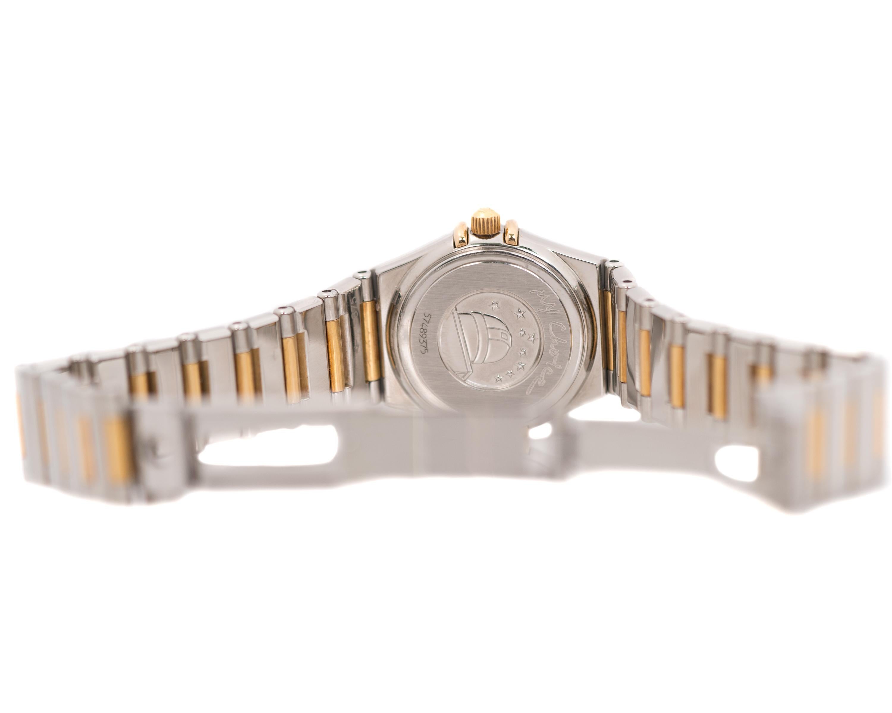 Omega Montre-bracelet Constellation en or jaune 21 carats et acier inoxydable pour femmes Bon état à Atlanta, GA