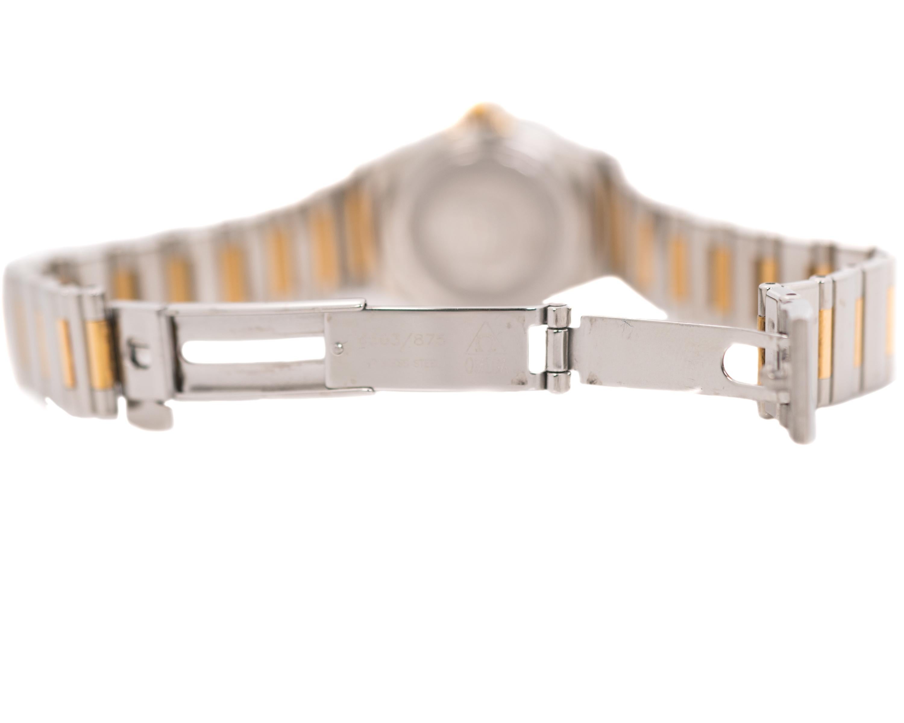  Omega Montre-bracelet Constellation en or jaune 21 carats et acier inoxydable pour femmes Pour femmes 