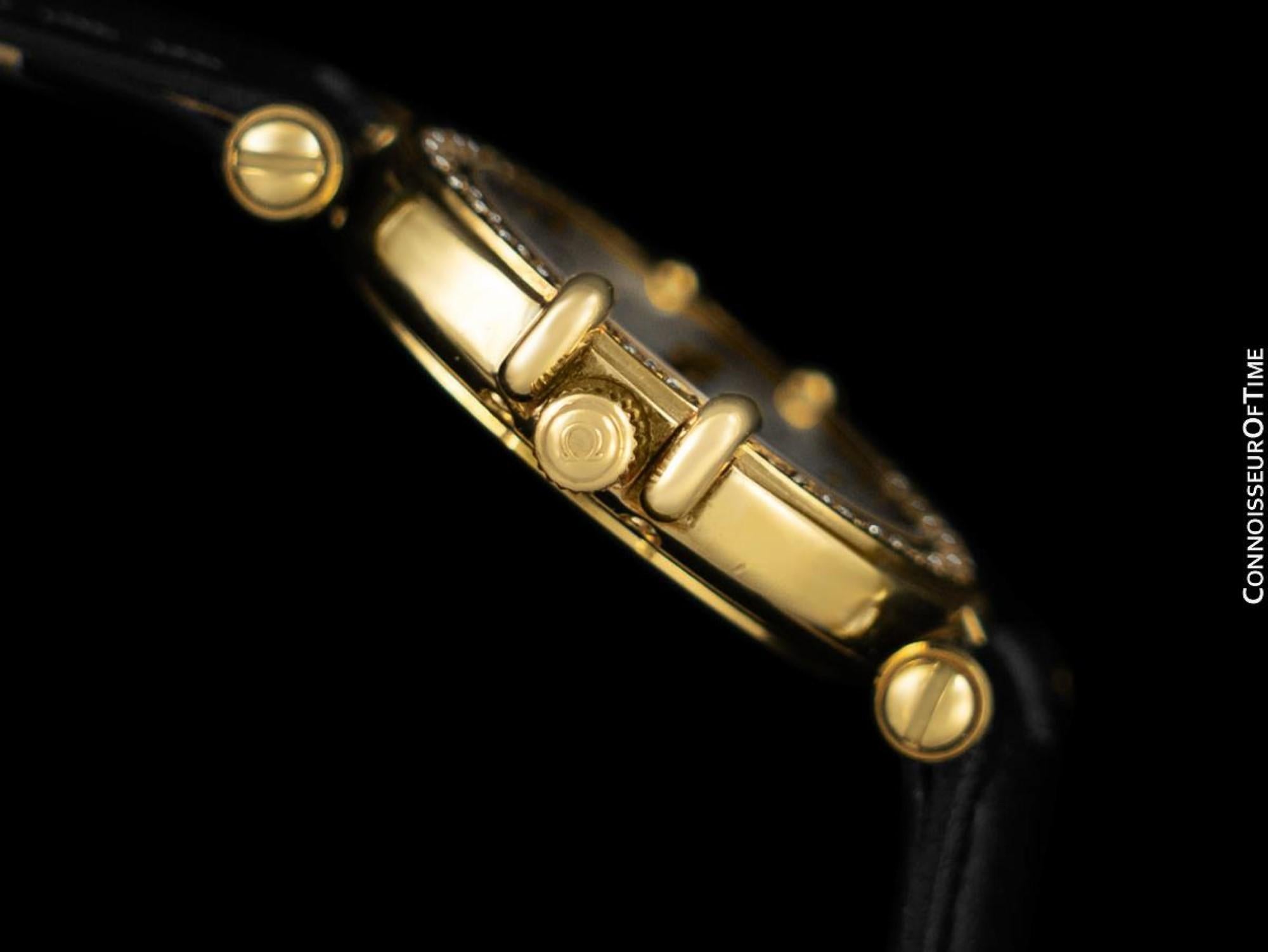  Omega Constellation, or 18 carats et diamants d'usine Pour femmes 