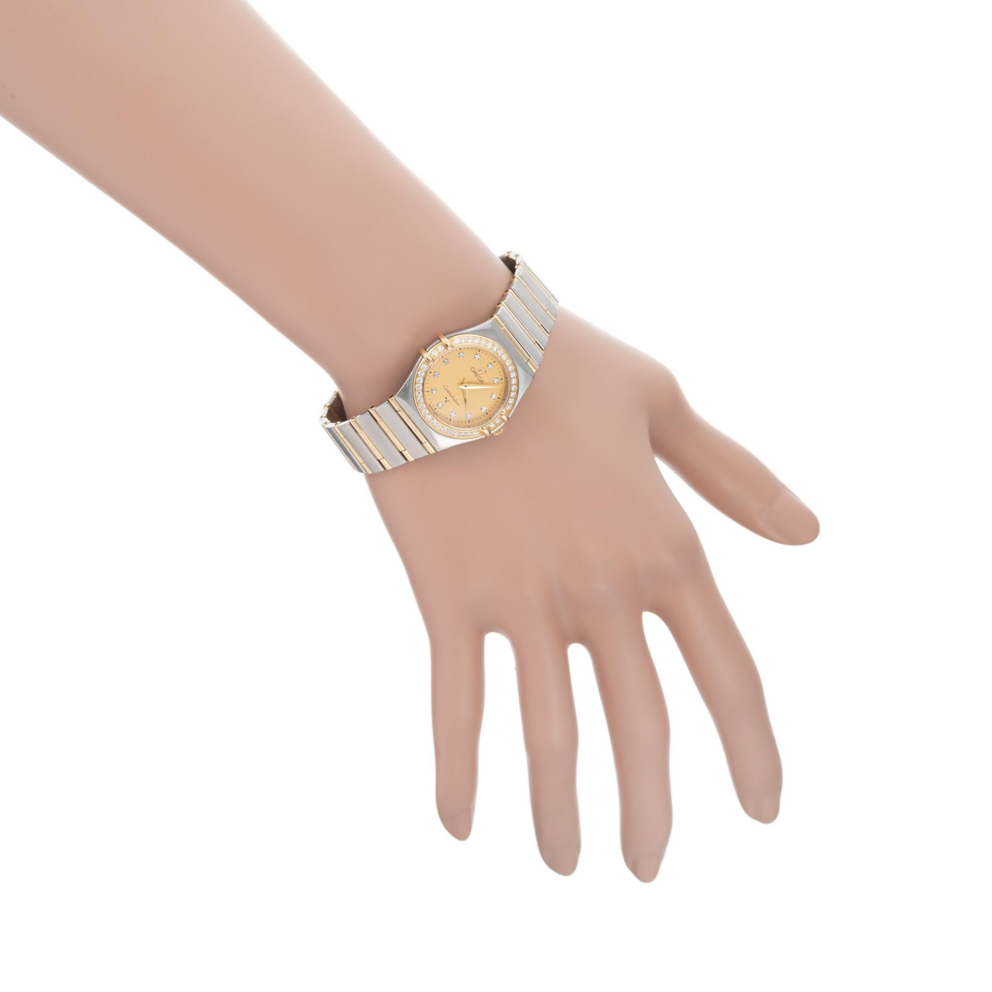 Omega Ladies Constellation Diamond Yellow Gold Stainless Steel Wristwatch 4