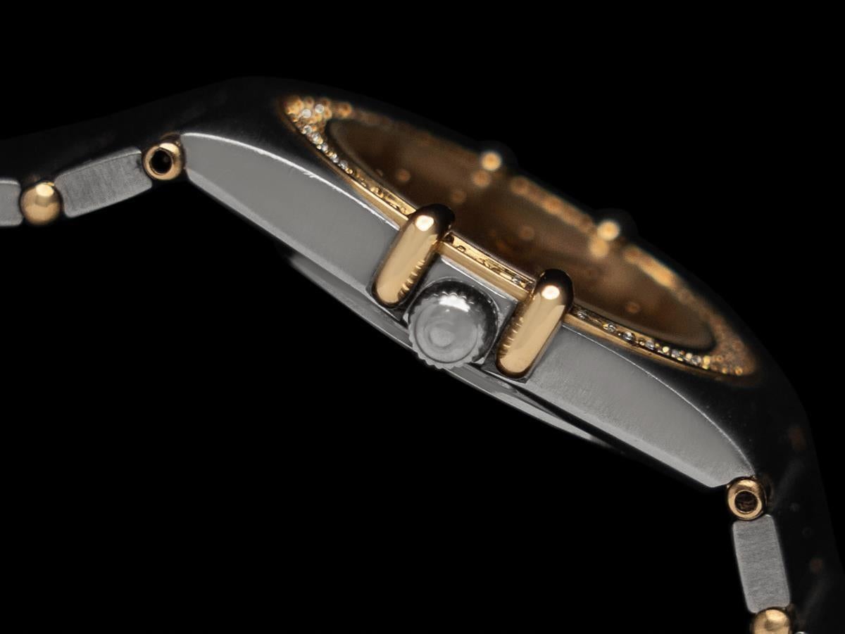 Women's Omega Ladies Constellation Manhattan 18K Gold, Steel & Factory Set Diamond Watch For Sale