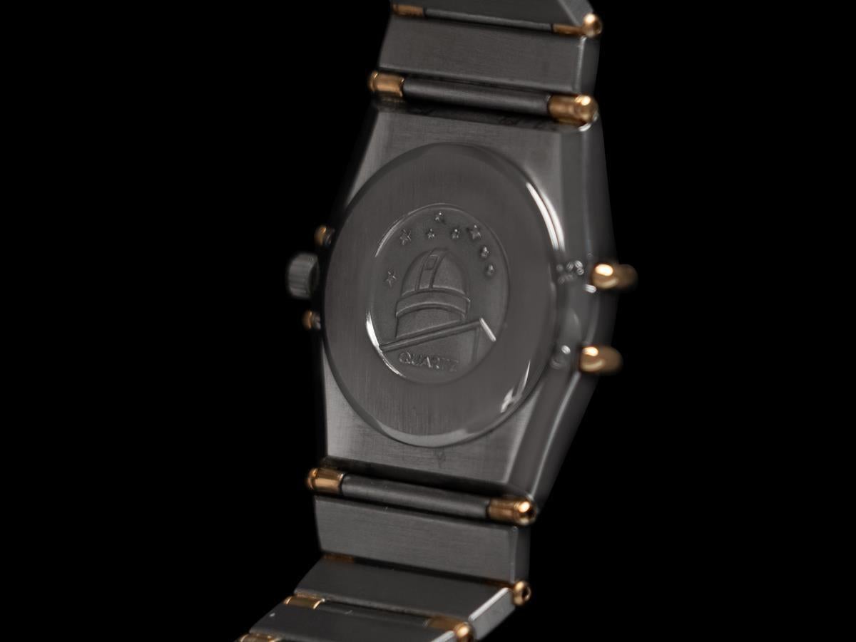 Omega Ladies Constellation Manhattan 18K Gold, Steel & Factory Set Diamond Watch For Sale 2