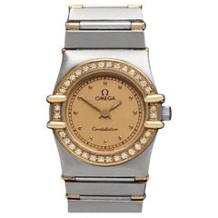Omega Ladies Constellation Manhattan 18K Gold, Steel & Factory Set Diamond Watch