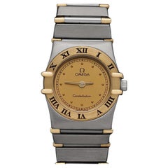 Omega Ladies Constellation Manhattan Mini Watch - 18K Gold & Stainless Steel