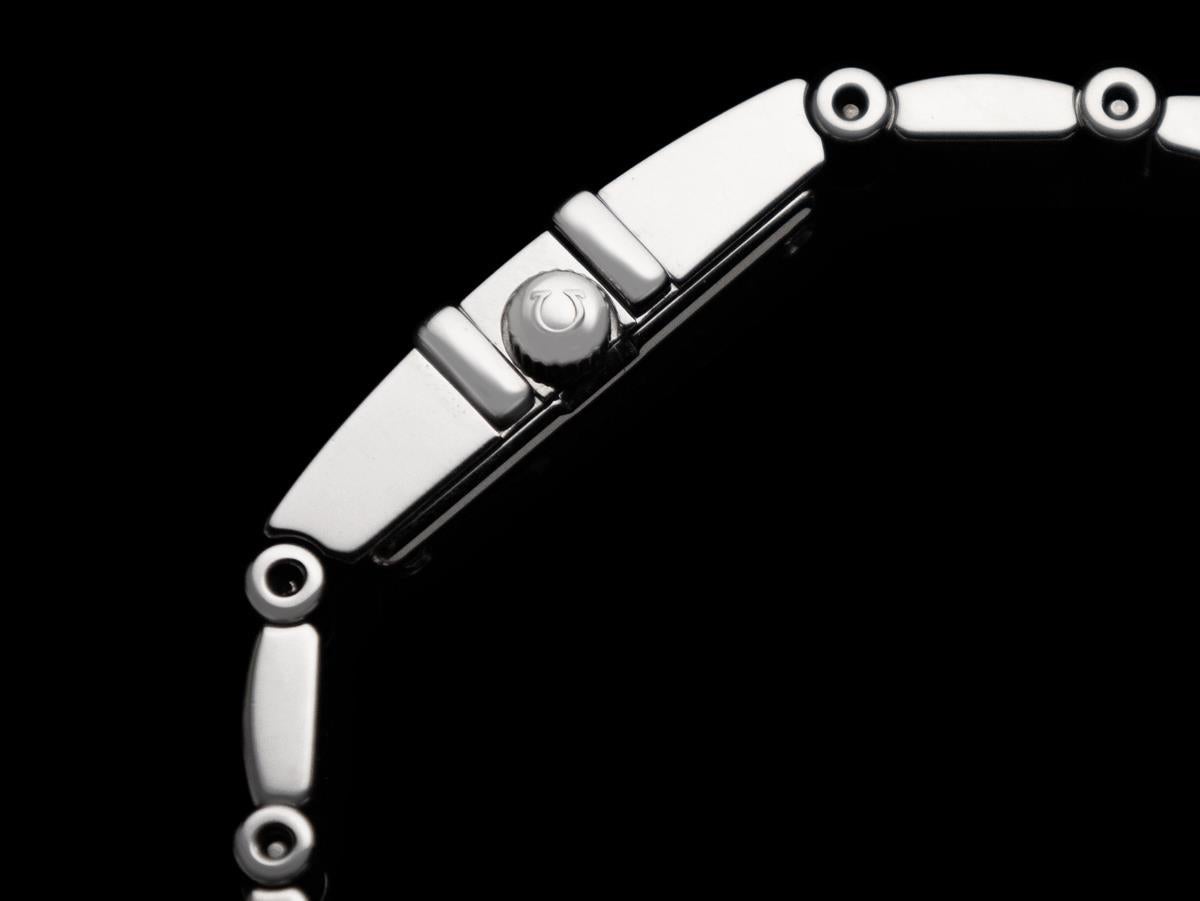 Women's Omega Ladies Constellation Quadra Large Size Watch - Stainless Steel & Diamonds For Sale