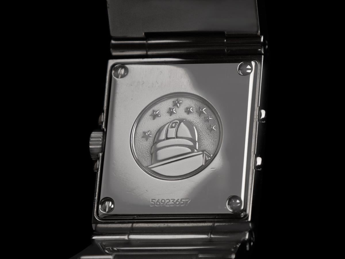 Omega Ladies Constellation Quadra Large Size Watch - Stainless Steel & Diamonds For Sale 2