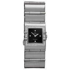 Omega Ladies Constellation Quadra Large Size Watch - Stainless Steel & Diamonds