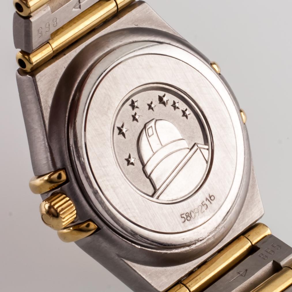 Modern Omega Ladies Constellation Quartz Two-Tone SS 18 Karat Gold Watch 795/1203