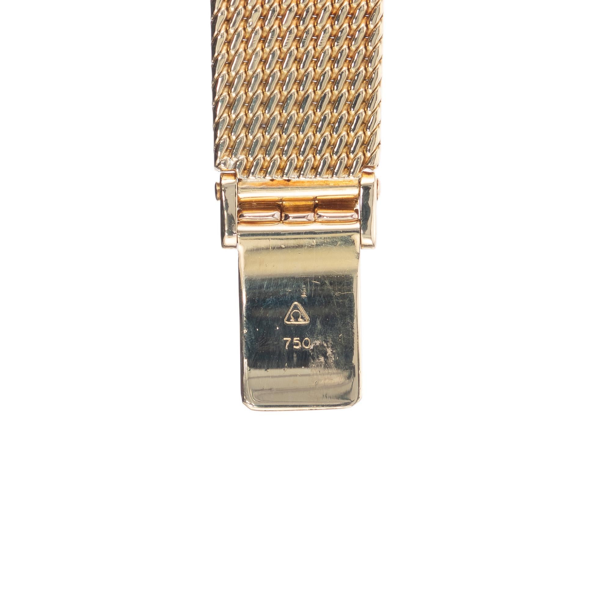 Omega Ladies Diamond Yellow Gold Wristwatch  For Sale 1