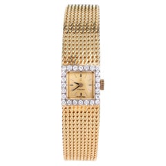 Omega Ladies Diamond Yellow Gold Wristwatch 