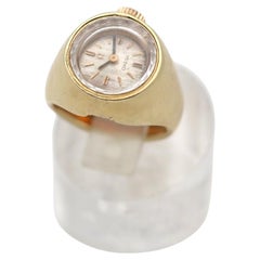 Omega Ladies Ring Watch, 18K Gold, Swiss, 1970s