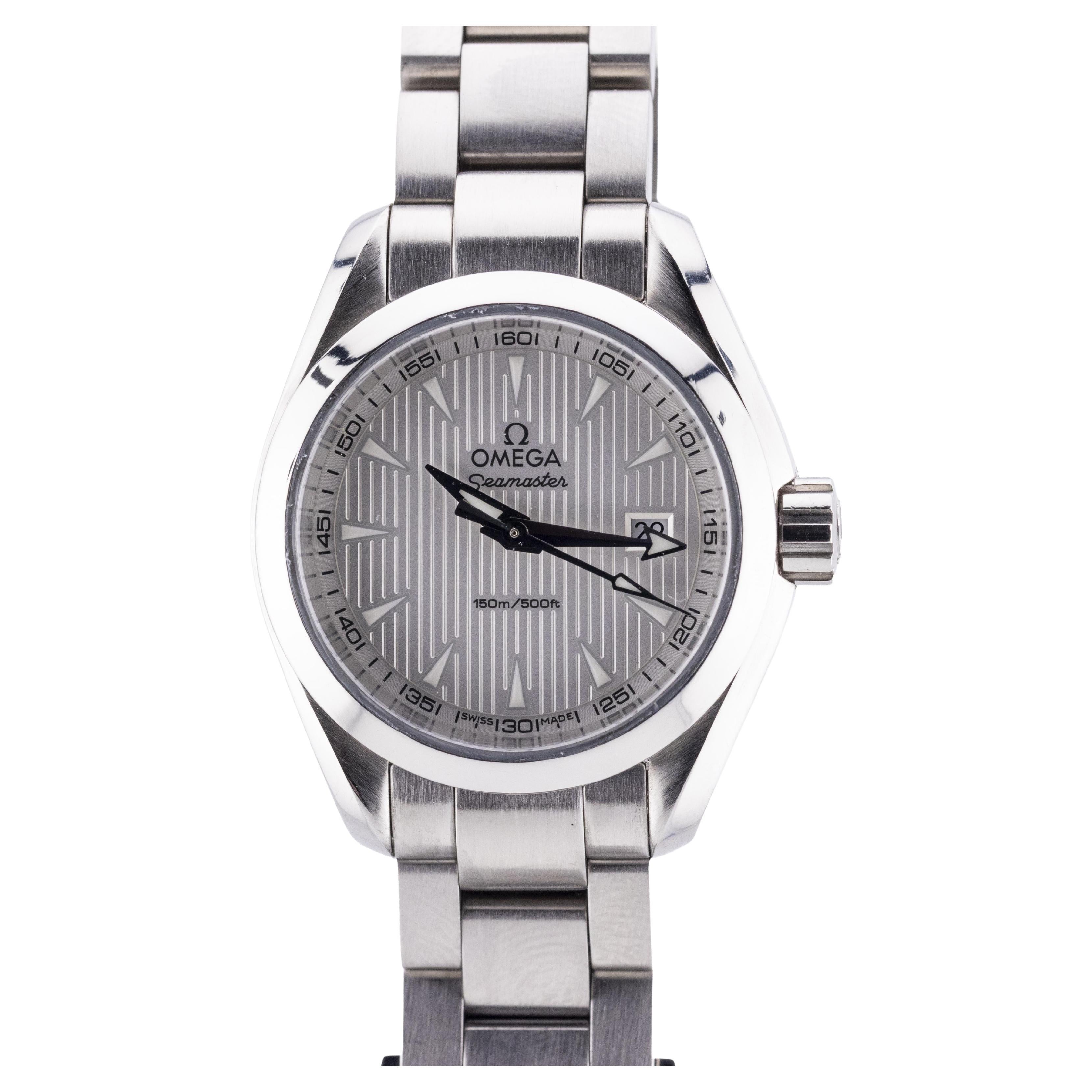 Omega Damen Seamaster Aqua Terra Edelstahl 30mm Datum Armbanduhr