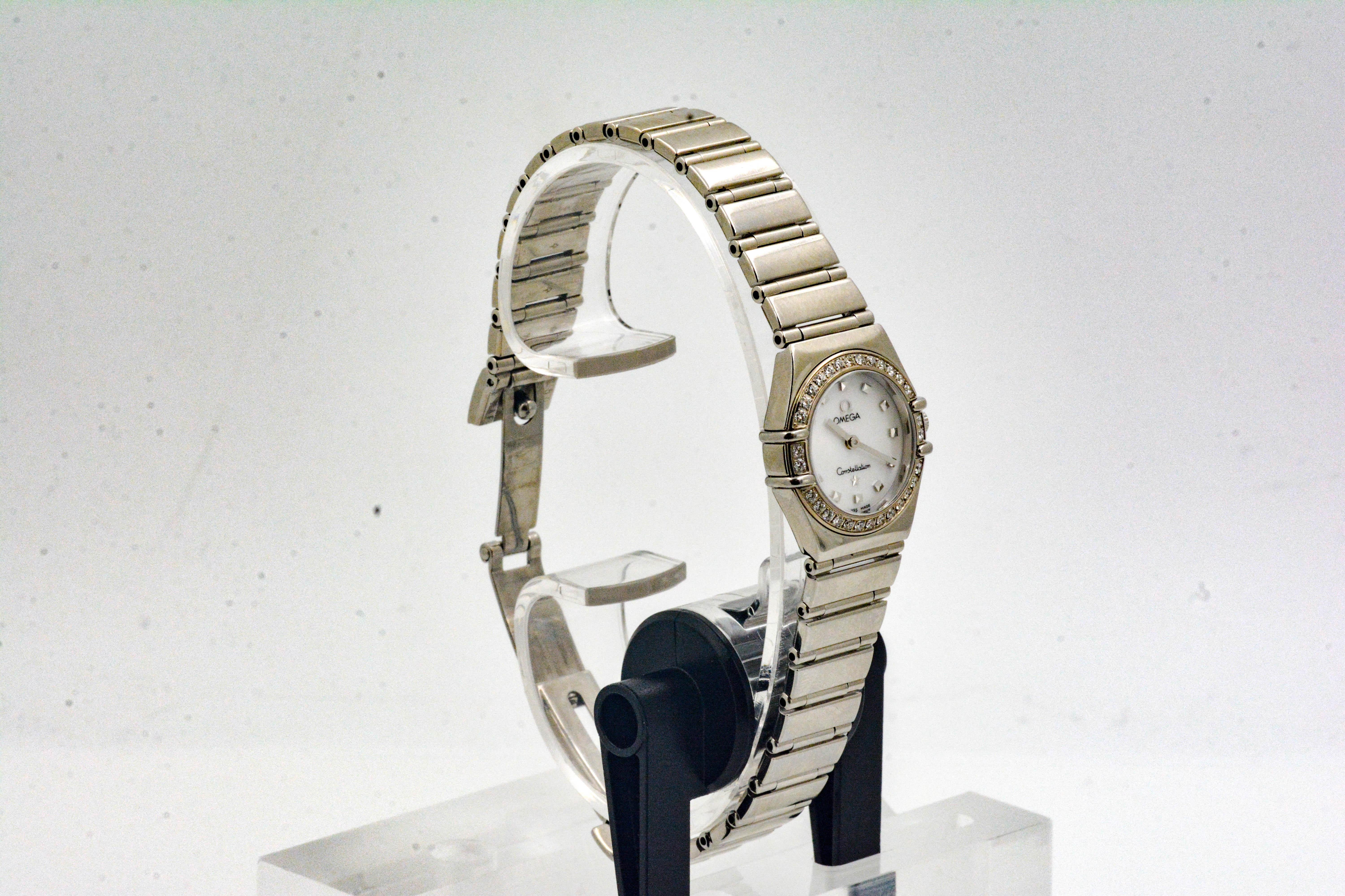 Women's Omega Ladies Stainless Steel Diamond Constellation Wristwatch