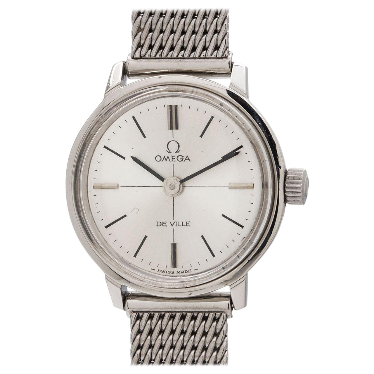 Omega Ladies Stainless Steel Lady Omega De Ville manual wind wristwatch, c 1972