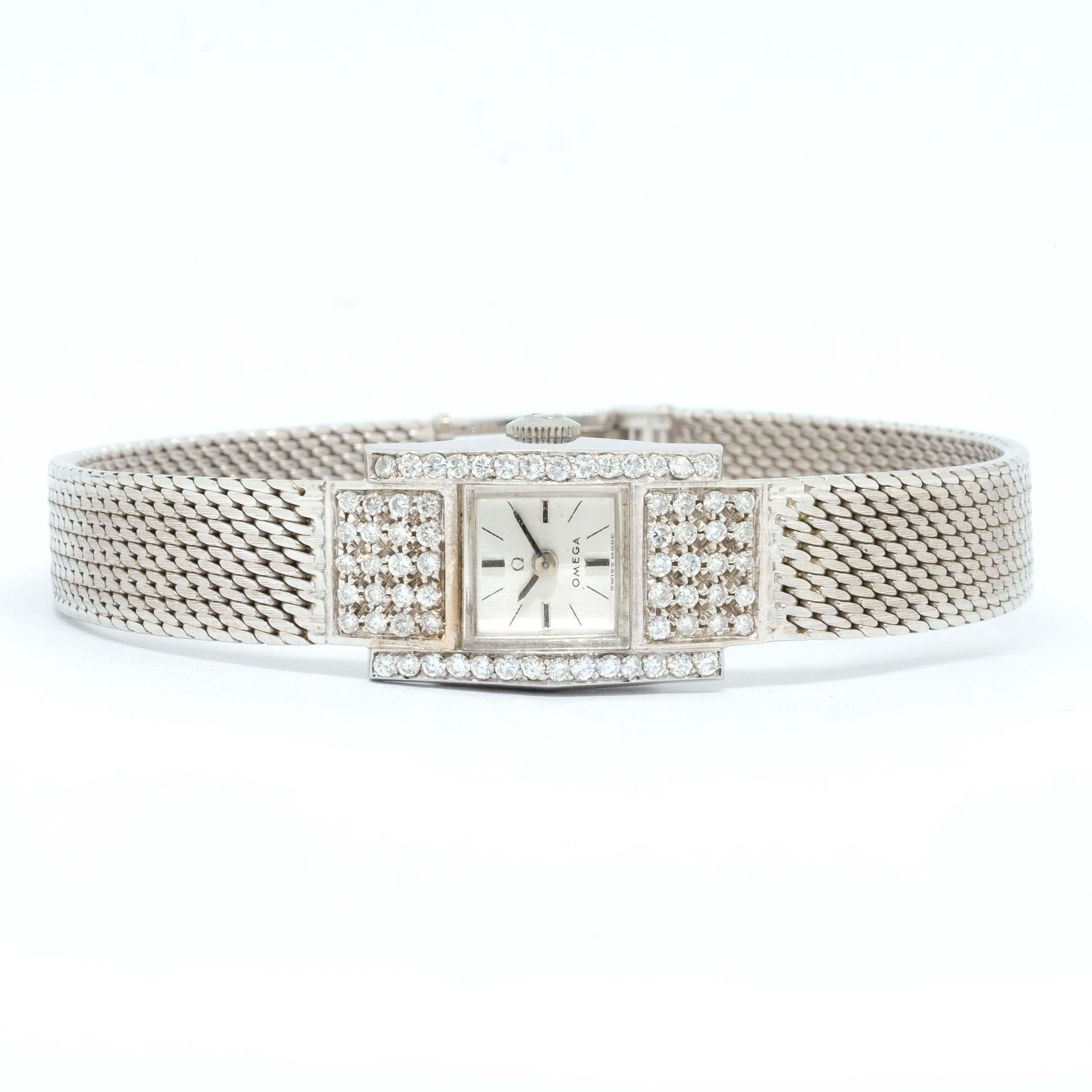 Women's Omega Ladies watch 18ct white gold and diamonds For Sale