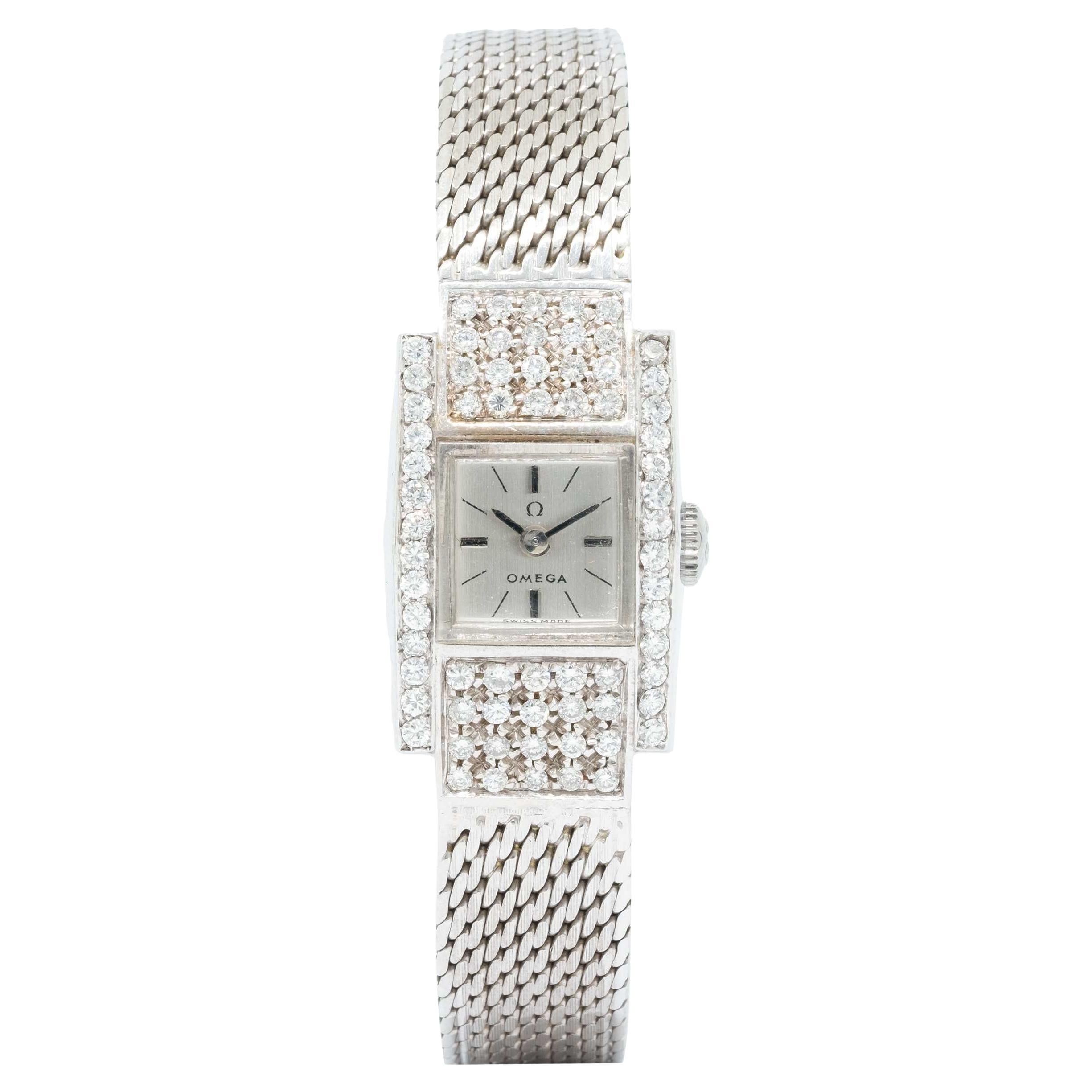 Omega Ladies watch 18ct white gold and diamonds