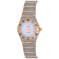 Retro Omega Ladies Yellow Gold stainless Steel Diamond Constellation Quartz Wristwatch