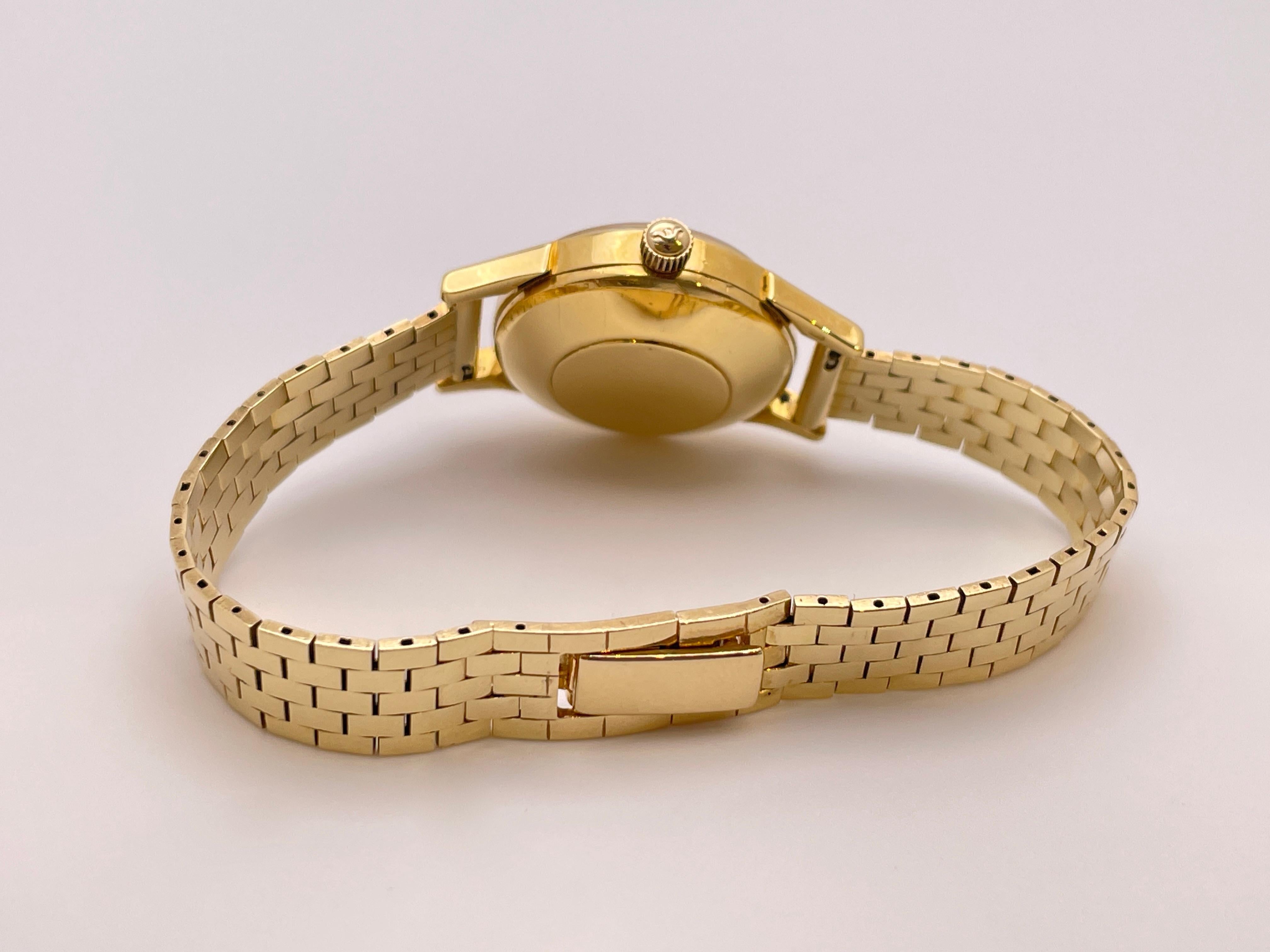 Omega Ladymatic 14 Karat Yellow Gold Self Winding Women's Watch For Sale 7