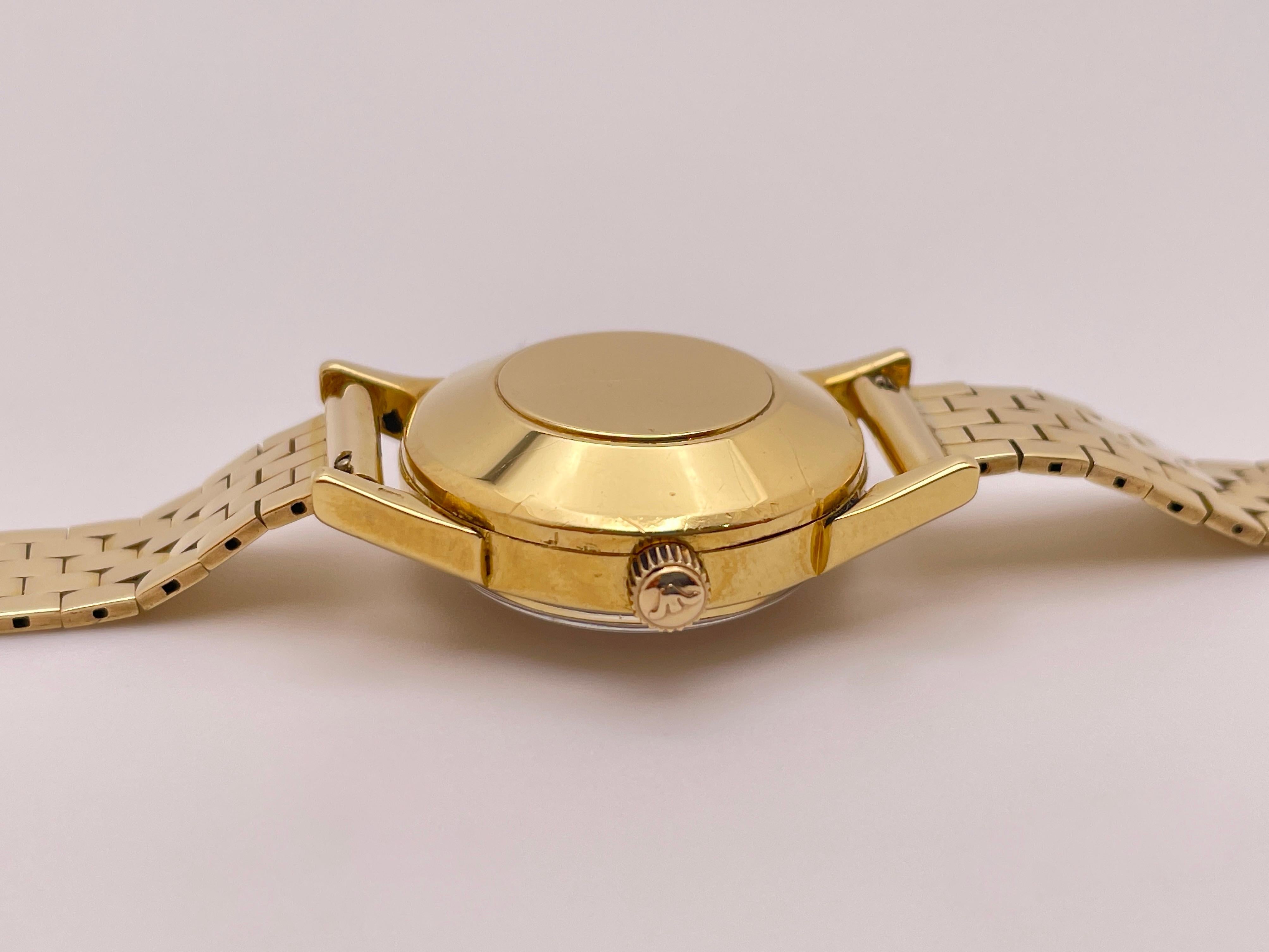 Omega Ladymatic 14 Karat Yellow Gold Self Winding Women's Watch For Sale 1