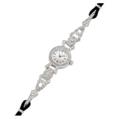 Omega Lady’s Diamond & Platinum Cocktail Wristwatch